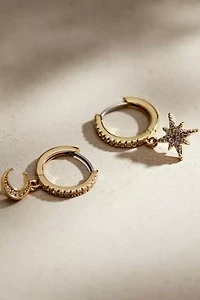 Ana Luisa Celeste Crescent Moon Huggie Hoops