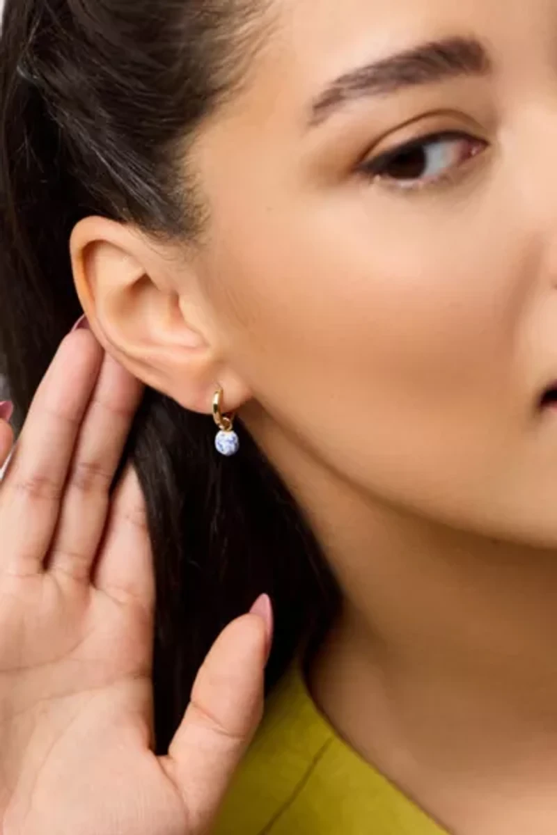 Ana Luisa Lainey Marble Blue Drop Earrings