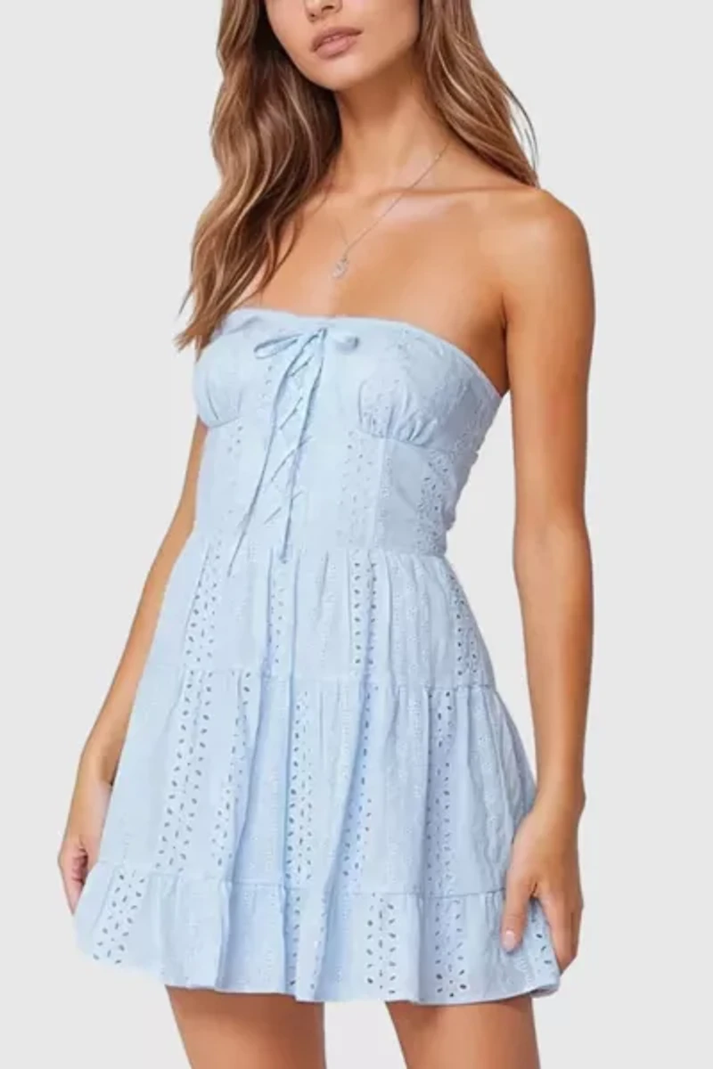 Edikted Liora Lacey Mini Dress