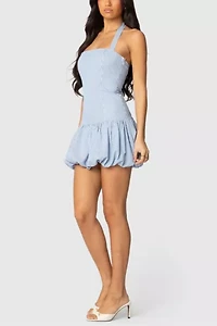Edikted Pinstripe Bubble Skirt Mini Dress