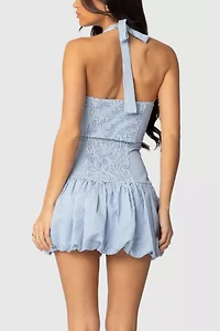Edikted Pinstripe Bubble Skirt Mini Dress