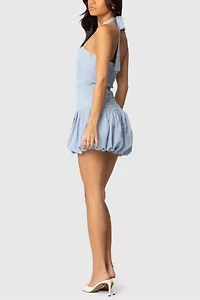 Edikted Pinstripe Bubble Skirt Mini Dress