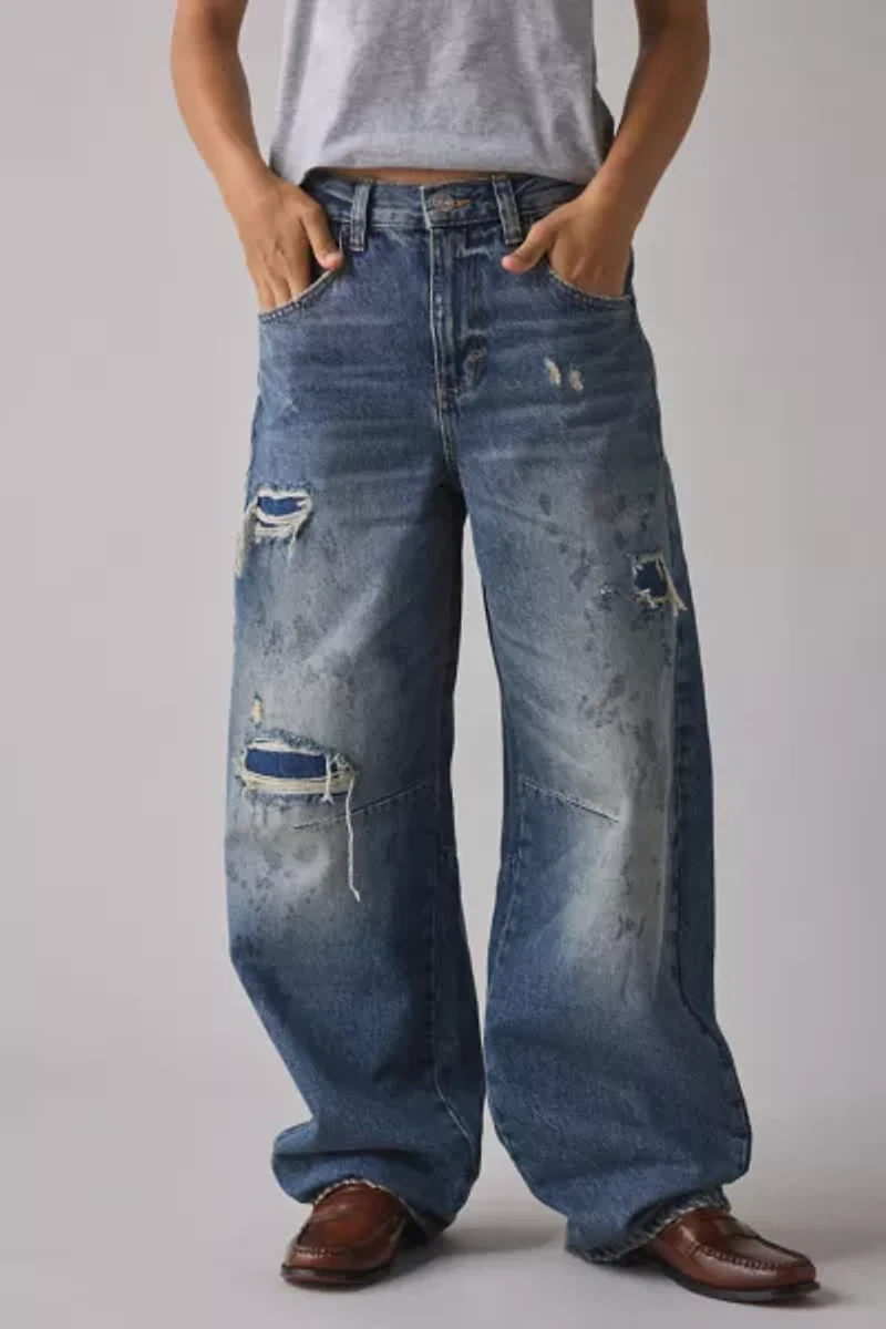 BDG Logan Deconstructed Buckle Baggy Barrel Jean