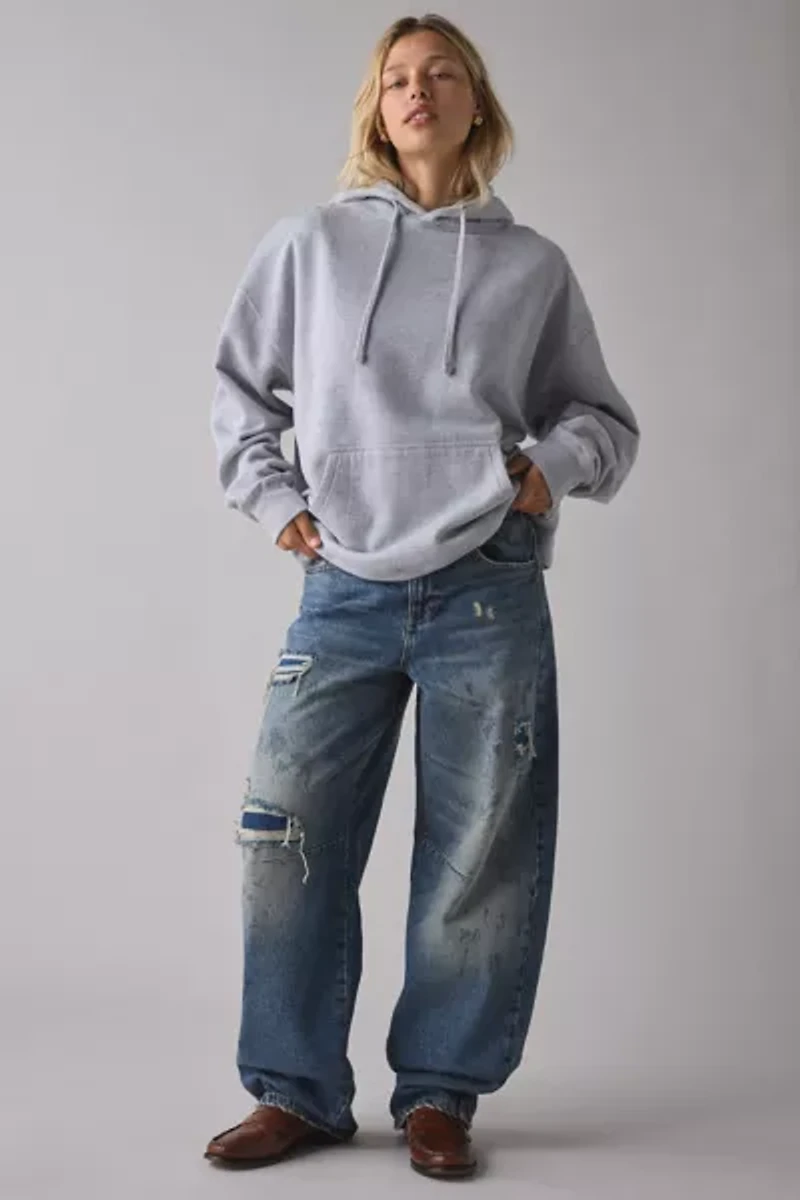 BDG Logan Deconstructed Buckle Baggy Barrel Jean