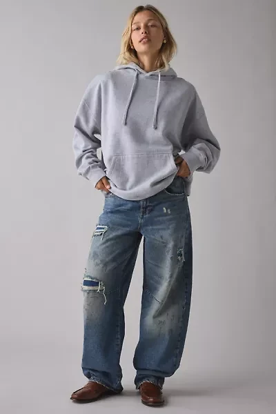 BDG Logan Deconstructed Buckle Baggy Barrel Jean