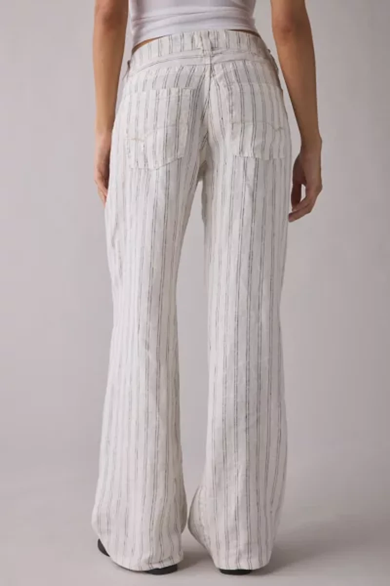 BDG Kayla Pinstripe Linen Low-Rise Pant