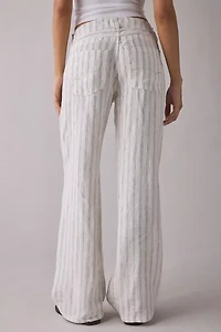 BDG Kayla Pinstripe Linen Low-Rise Pant