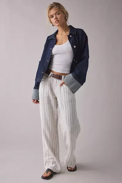 BDG Kayla Pinstripe Linen Low-Rise Pant