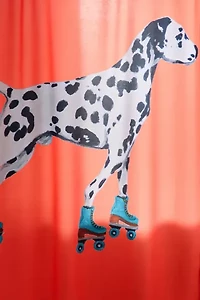 Coco de Paris  Dalmatian Rollerskater Shower Curtain