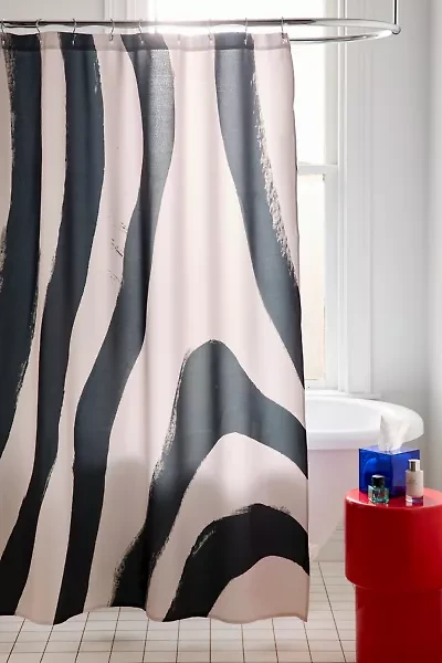 Megan Galante  Painted Zebra Shower Curtain
