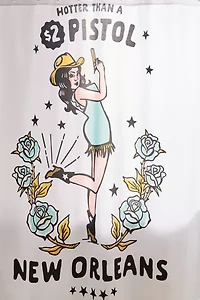 The Whiskey Ginger  New Orleans Louisiana Cowgirl Shower Curtain