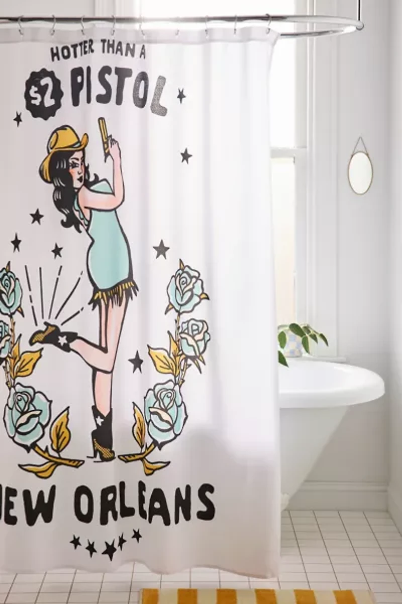 The Whiskey Ginger New Orleans Louisiana Cowgirl Shower Curtain