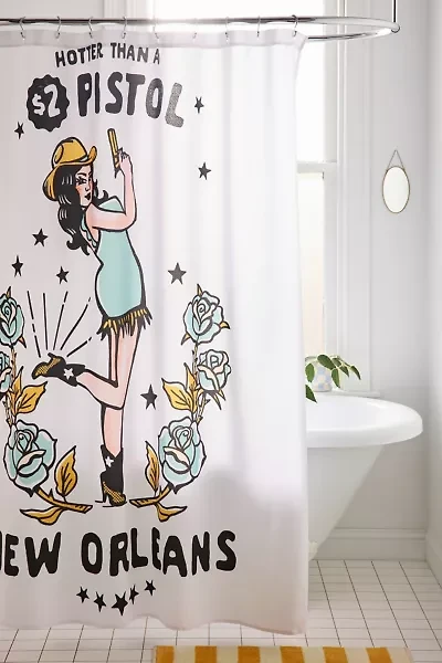 The Whiskey Ginger  New Orleans Louisiana Cowgirl Shower Curtain