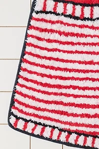 Striped Boxer Short Plush Tufted Bath Mat