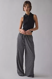 Daisy Street Lore Check Low-Rise Wide Leg Pant