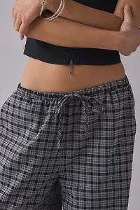 Daisy Street Lore Check Low-Rise Wide Leg Pant