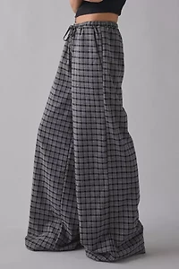 Daisy Street Lore Check Low-Rise Wide Leg Pant