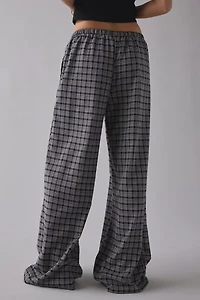 Daisy Street Lore Check Low-Rise Wide Leg Pant