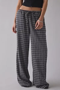 Daisy Street Lore Check Low-Rise Wide Leg Pant