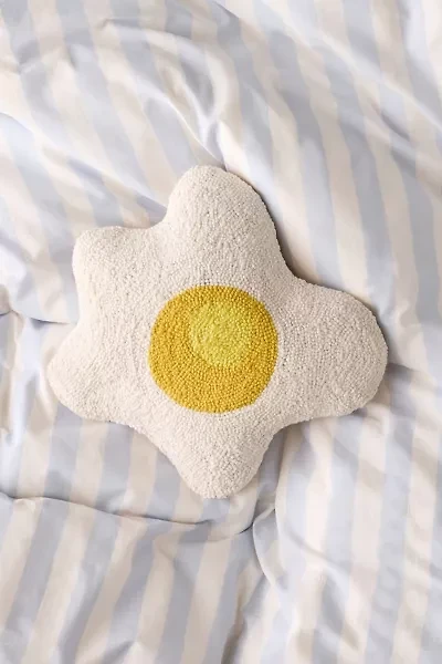 Jungalow Over Easy Hook Egg Shaped Throw Pillow
