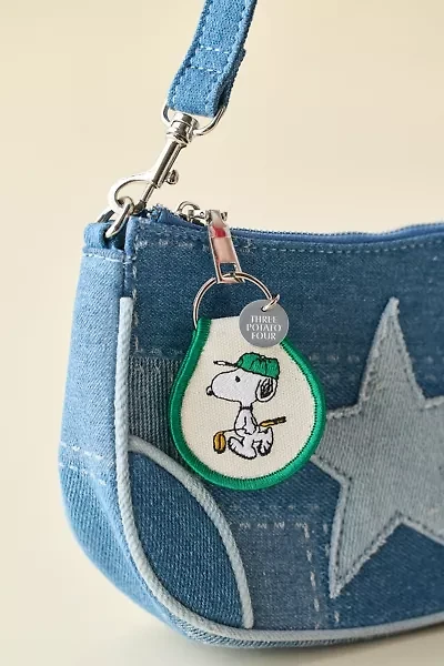 Three Potato Four X Peanuts Snoopy Golf Patch Embroidered Keychain
