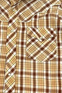 Vintage 1970's Chute Western Plaid Pearl Snap Shirt