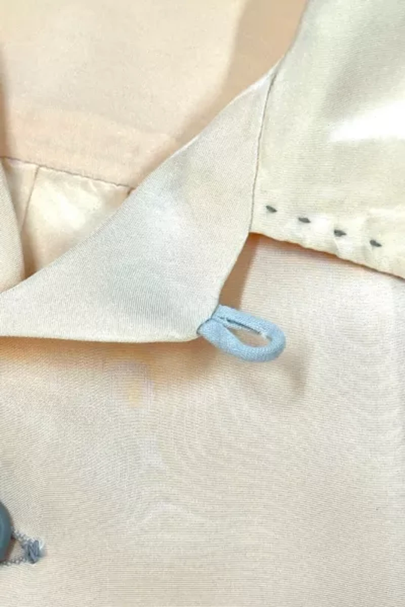 Vintage 1950's Delmonico Satin Selvedge Loop Collar Shirt