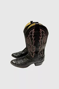 Vintage 1990's Pan Handle Slim Python Cowboy Boots