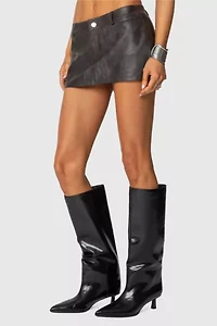 Edikted Sadaf Faux Leather Mini Skort