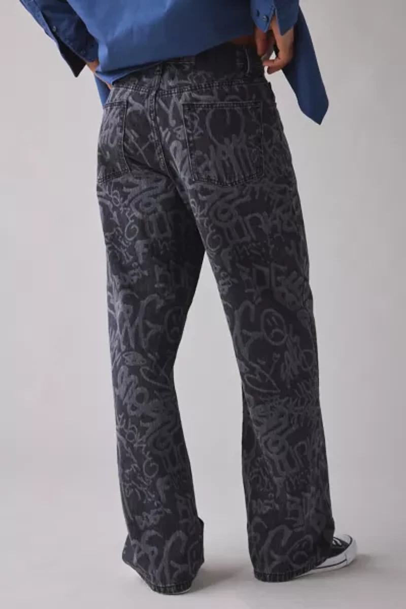 BDG Nitro Graffiti Print Baggy Fit Jean