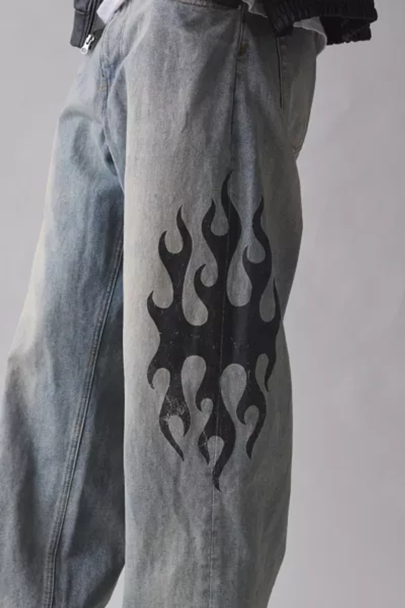 BDG Nitro Rave Flame Baggy Fit Jean