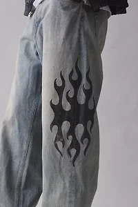 BDG Nitro Rave Flame Baggy Fit Jean
