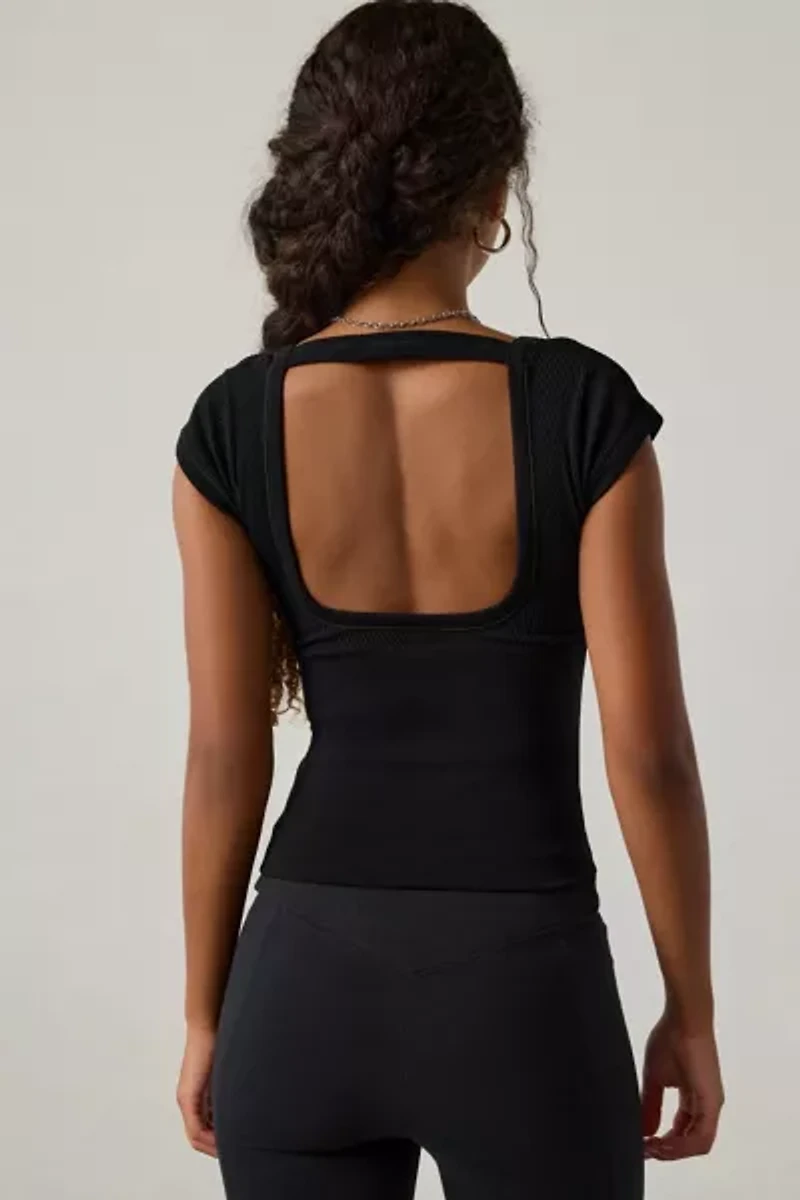 Out From Under Jade Seamless Knit Cutout Short Sleeve Tee