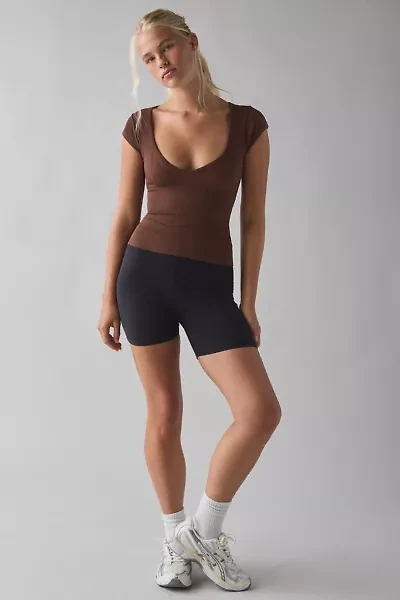 Out From Under Jade Seamless Knit Cutout Short Sleeve Tee