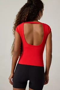 Out From Under Jade Seamless Knit Cutout Short Sleeve Tee