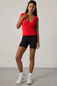 Out From Under Jade Seamless Knit Cutout Short Sleeve Tee