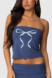 Edikted Aiyana Bow Built Bra Tube Top