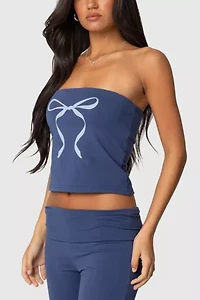 Edikted Aiyana Bow Built Bra Tube Top