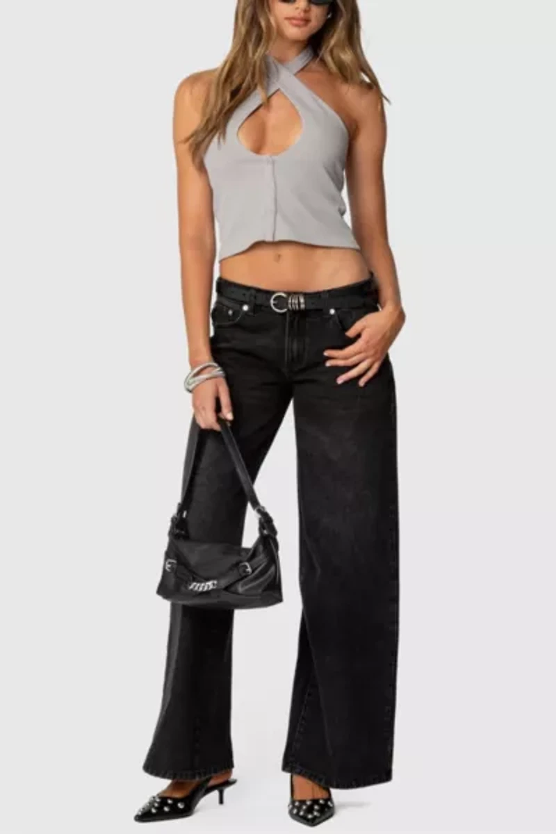 Edikted Reissa Criss Cross Halter Top