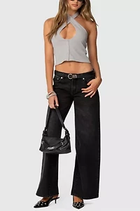 Edikted Reissa Criss Cross Halter Top