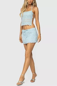Edikted Mari Backless Ruffle Chiffon Top