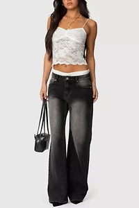 Edikted Rut Sheer Lace Tank Top