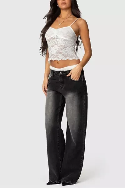 Edikted Rut Sheer Lace Tank Top