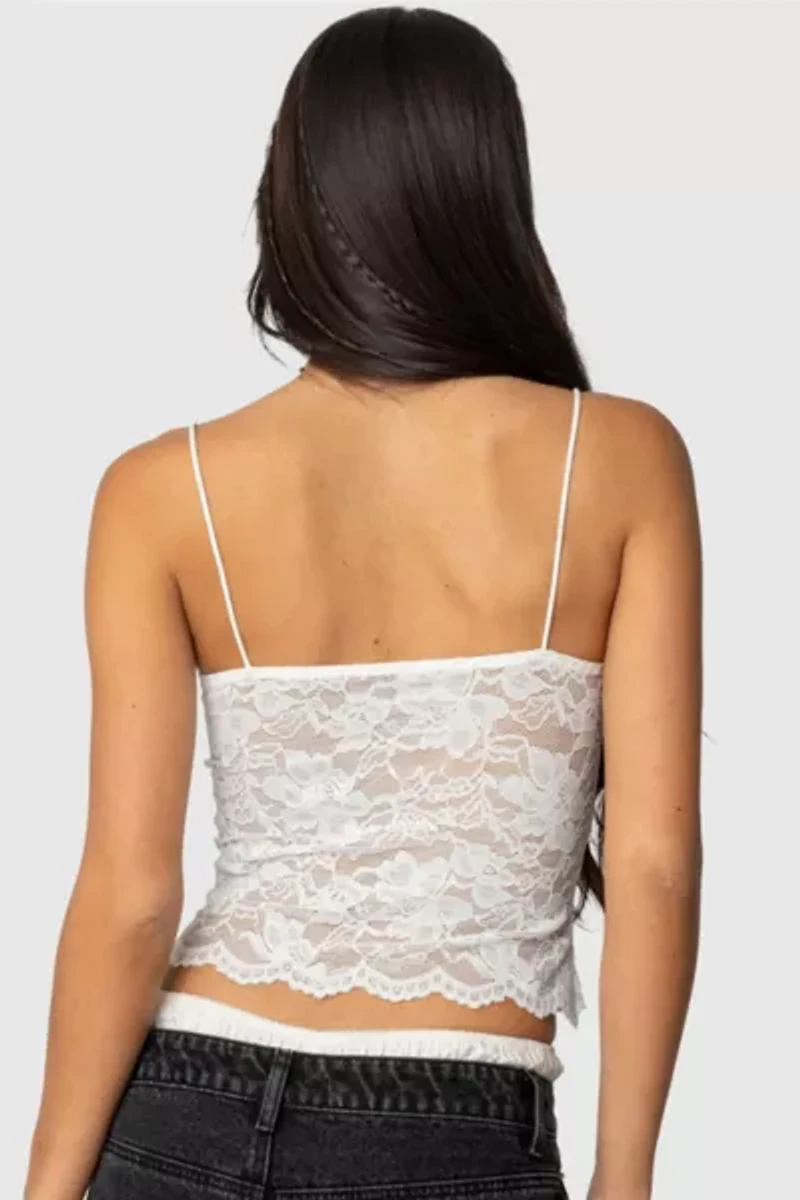 Edikted Rut Sheer Lace Tank Top