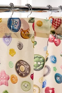 Quinn Modern Collage Patterned Shower Curtain