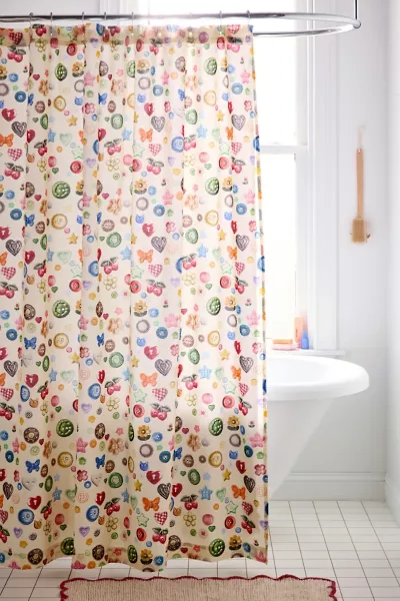 Quinn Modern Collage Patterned Shower Curtain
