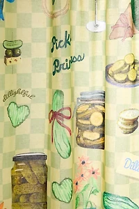 Quinn Modern Pickle Collage Patterned Shower Curtain