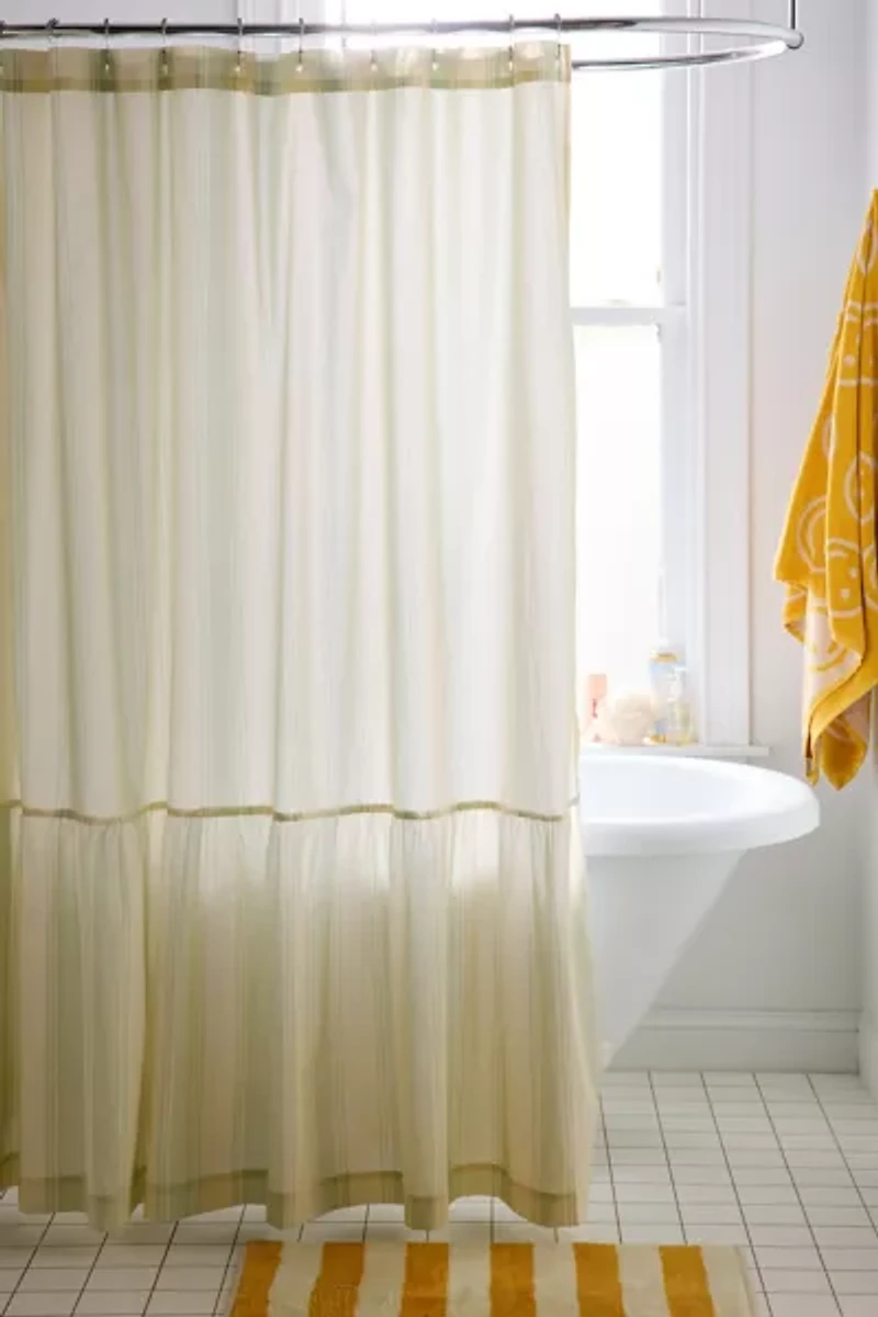 Ruffle Awning Striped Patterned Shower Curtain