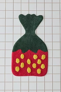 Strawberry Candy Shaped Plush Tufted Bath Mat