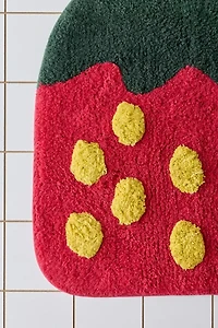 Strawberry Candy Shaped Plush Tufted Bath Mat